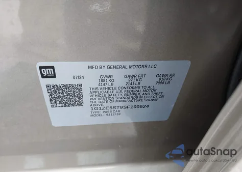 2025 Chevrolet Malibu Fwd 2Lt from USA, damaged, VIN 1G1ZE5ST9SF100524